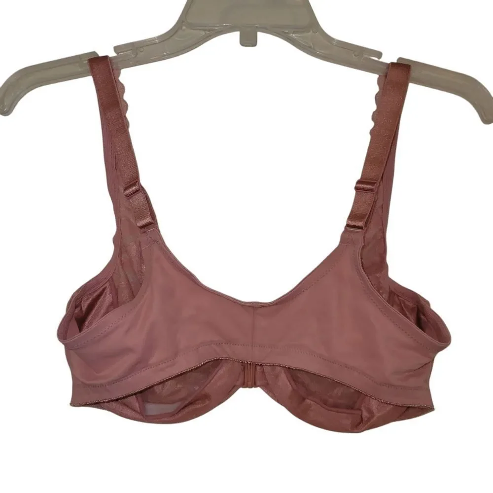 Glamorise Pink Lace Full-Coverage Bra